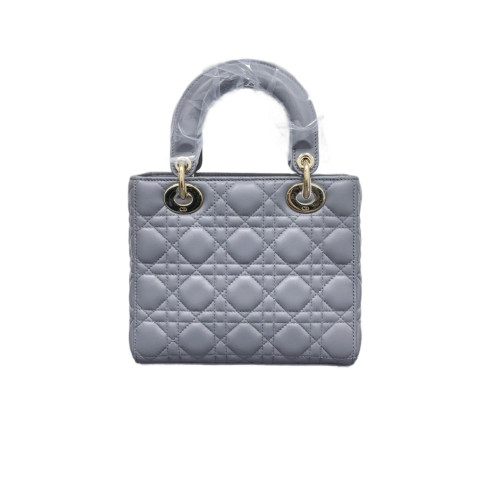 Dior Cannage Small Lady Dior Lambskin Grey