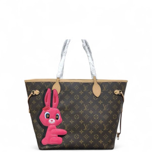 Louis Vuitton X Sun Yitian Neverfull MM Monogram Brown Pink
