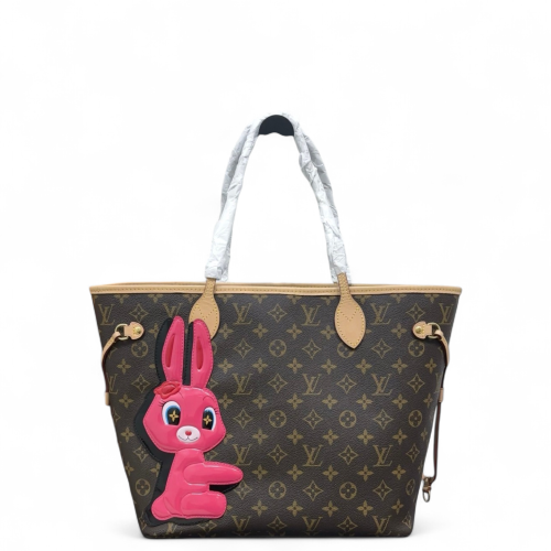 Louis Vuitton X Sun Yitian Neverfull MM Monogram Brown Pink