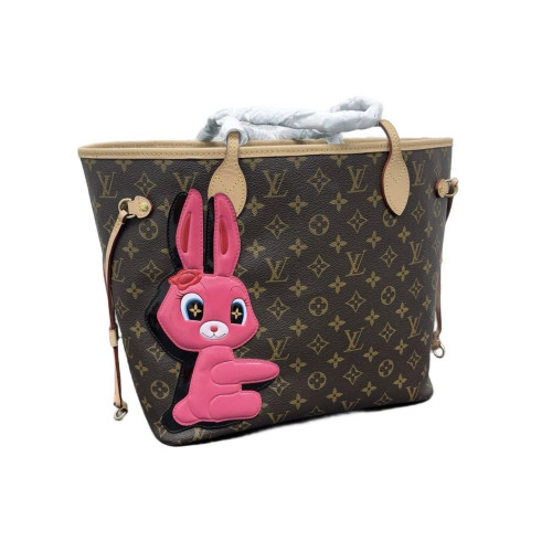 Louis Vuitton X Sun Yitian Neverfull MM Monogram Brown Pink