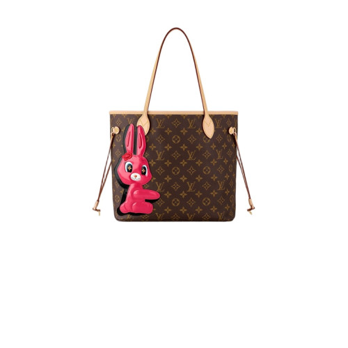 Louis Vuitton X Sun Yitian Neverfull MM Monogram Brown Pink