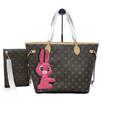 Louis Vuitton X Sun Yitian Neverfull MM Monogram Brown Pink