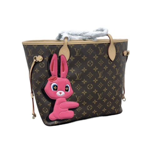 Louis Vuitton X Sun Yitian Neverfull MM Monogram Brown Pink