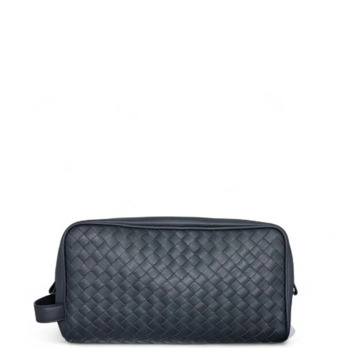 Bottega Veneta Clutch Calfskin Intrecciato Dark Grey