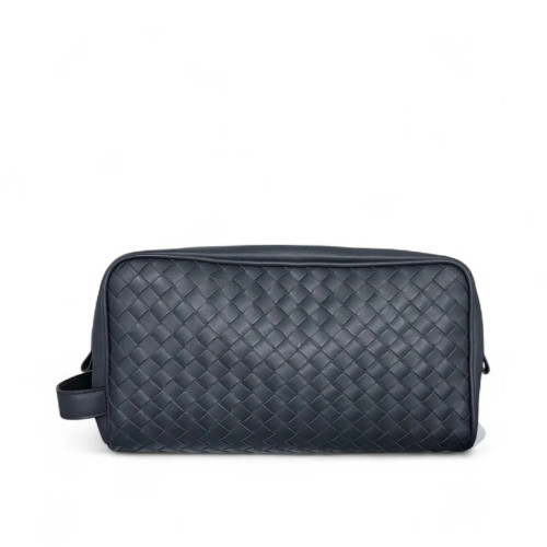 Bottega Veneta Clutch Calfskin Intrecciato Dark Grey