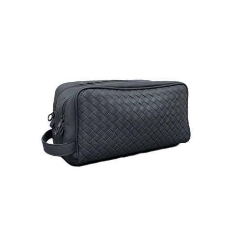 Bottega Veneta Clutch Calfskin Intrecciato Dark Grey