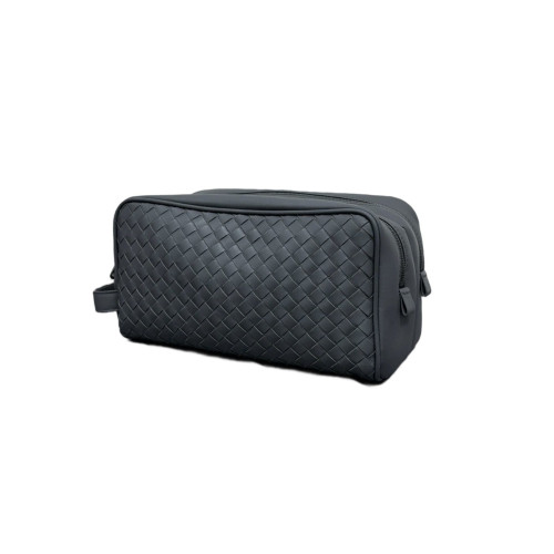Bottega Veneta Clutch Calfskin Intrecciato Dark Grey