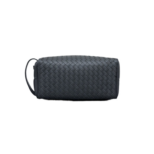 Bottega Veneta Clutch Calfskin Intrecciato Dark Grey