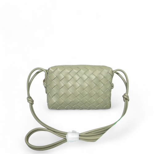 Bottega Veneta Loop Top Handle Camera Bag Calfskin Intrecciato Light Green