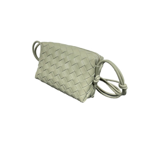 Bottega Veneta Loop Top Handle Camera Bag Calfskin Intrecciato Light Green