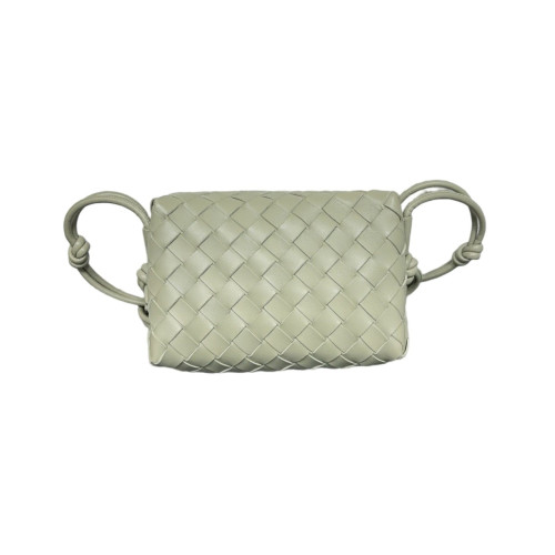 Bottega Veneta Loop Top Handle Camera Bag Calfskin Intrecciato Light Green
