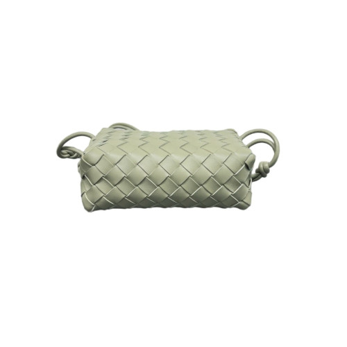 Bottega Veneta Loop Top Handle Camera Bag Calfskin Intrecciato Light Green