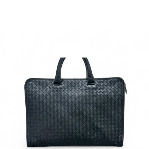 Bottega Veneta Intrecciato Briefcase Large Calfskin Intrecciato Black