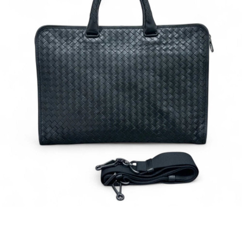 Bottega Veneta Intrecciato Briefcase Large Calfskin Intrecciato Black