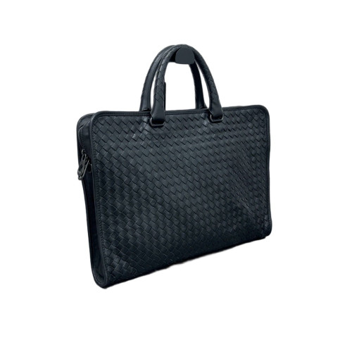 Bottega Veneta Intrecciato Briefcase Large Calfskin Intrecciato Black
