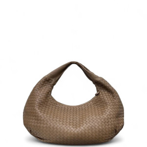 Bottega Veneta Maxi Veneta Hobo Calfskin Intrecciato Brown