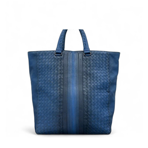 Bottega Veneta Tote Bag Calfskin Intrecciato Royal Blue Dark Blue