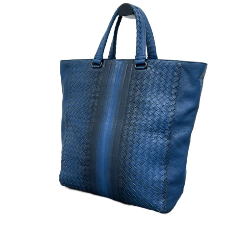 Bottega Veneta Tote Bag Calfskin Intrecciato Royal Blue Dark Blue