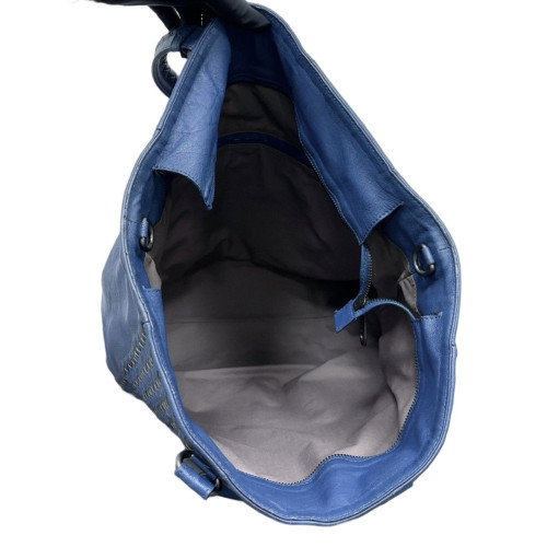 Bottega Veneta Tote Bag Calfskin Intrecciato Royal Blue Dark Blue