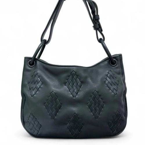 Bottega Veneta Hobo Calfskin Intrecciato Nappa Black