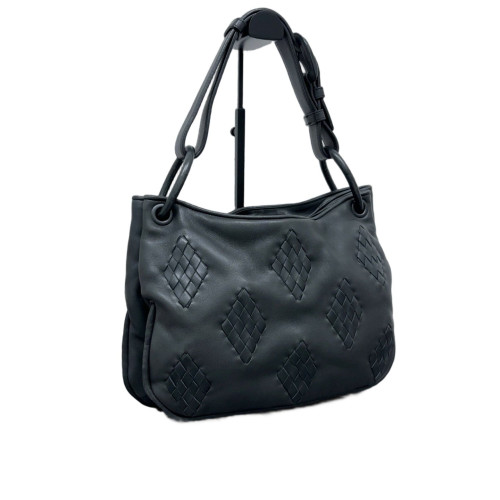 Bottega Veneta Hobo Calfskin Intrecciato Nappa Black
