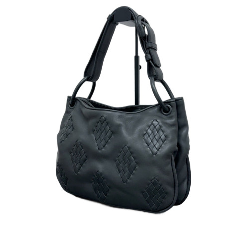 Bottega Veneta Hobo Calfskin Intrecciato Nappa Black