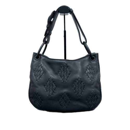 Bottega Veneta Hobo Calfskin Intrecciato Nappa Black