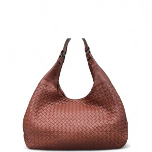 Bottega Veneta Large Campana Hobo Calfskin Intrecciato Brick Red
