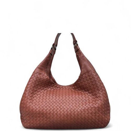 Bottega Veneta Large Campana Hobo Calfskin Intrecciato Brick Red