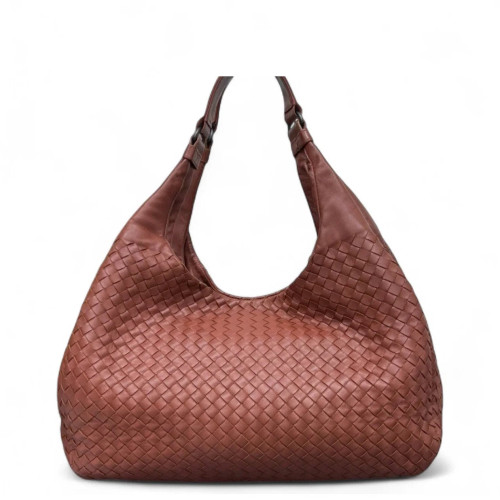 Bottega Veneta Large Campana Hobo Calfskin Intrecciato Brick Red