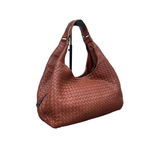 Bottega Veneta Large Campana Hobo Calfskin Intrecciato Brick Red