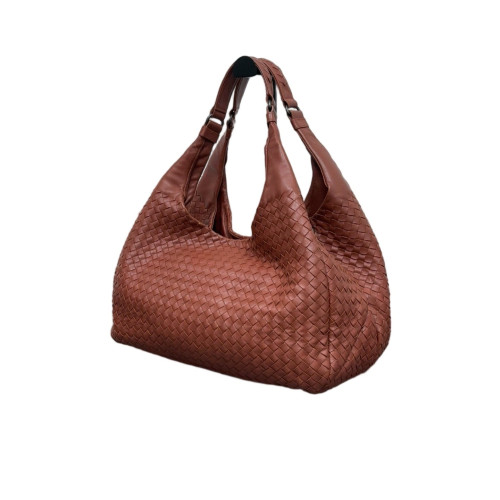 Bottega Veneta Large Campana Hobo Calfskin Intrecciato Brick Red