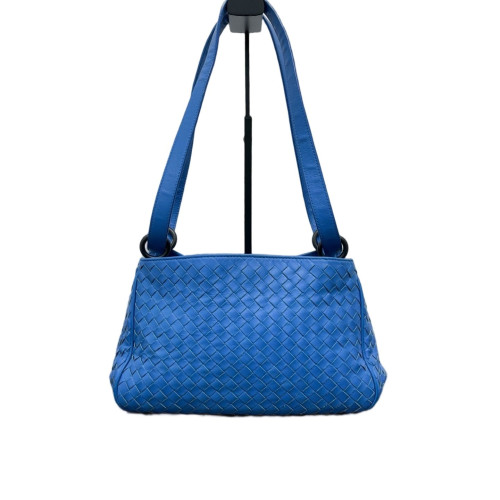 Bottega Veneta Shoulder Bag Calfskin Intrecciato Royal Blue