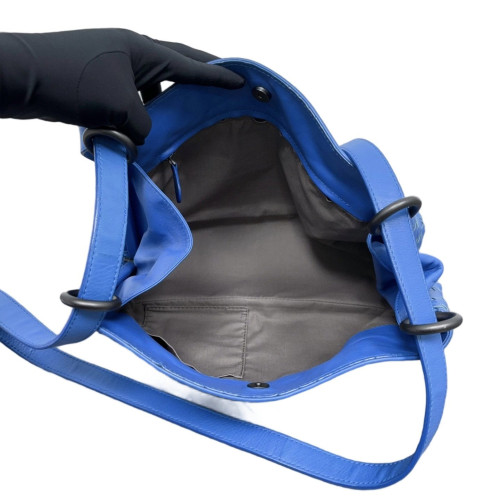 Bottega Veneta Shoulder Bag Calfskin Intrecciato Royal Blue