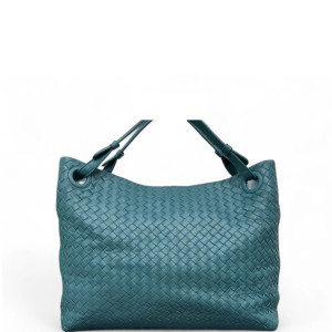 Bottega Veneta Medium Garda Tote Calfskin Intrecciato Teal