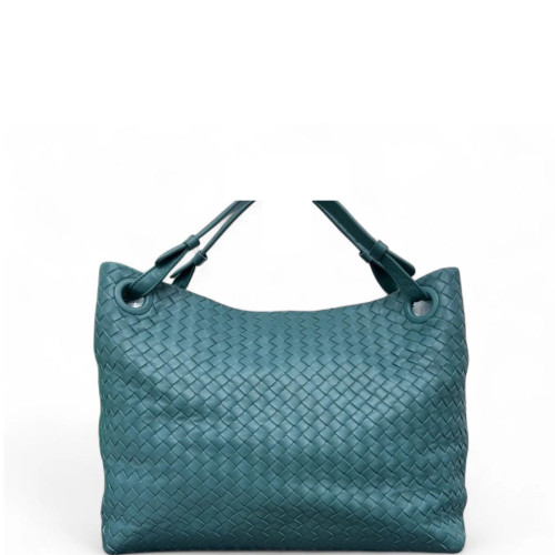 Bottega Veneta Medium Garda Tote Calfskin Intrecciato Teal