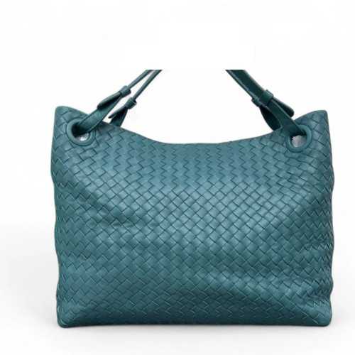 Bottega Veneta Medium Garda Tote Calfskin Intrecciato Teal