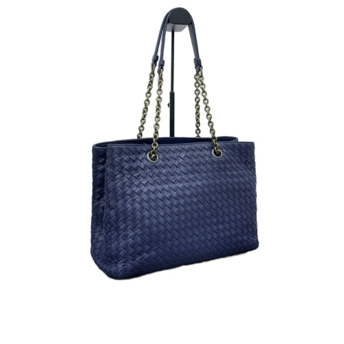 Bottega Veneta Tote Bag Calfskin Intrecciato Navy Blue