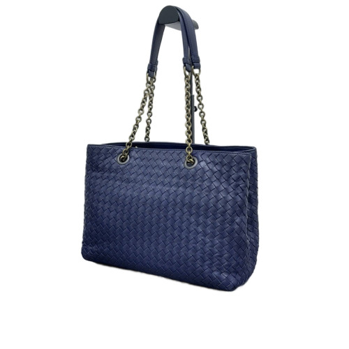 Bottega Veneta Tote Bag Calfskin Intrecciato Navy Blue