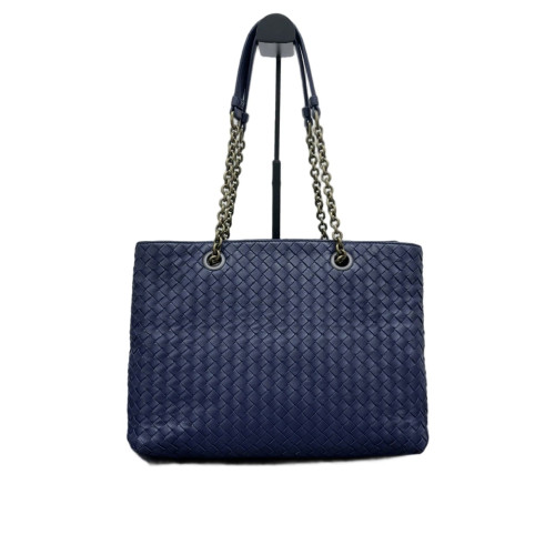 Bottega Veneta Tote Bag Calfskin Intrecciato Navy Blue