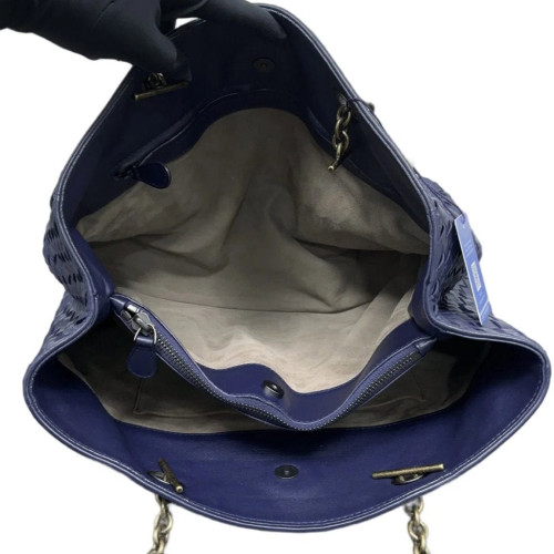 Bottega Veneta Tote Bag Calfskin Intrecciato Navy Blue