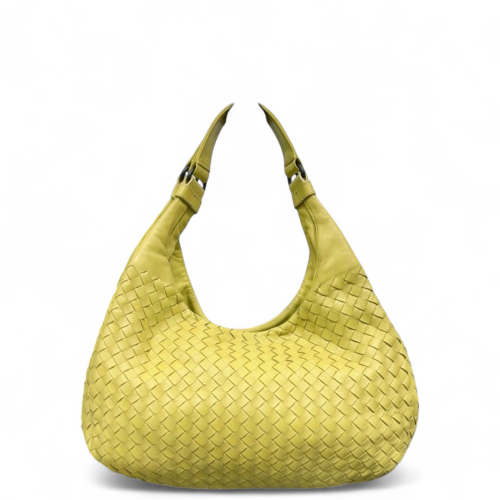 Bottega Veneta Medium Campana Hobo Calfskin Intrecciato Light Yellow