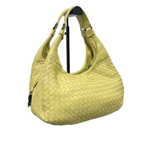 Bottega Veneta Medium Campana Hobo Calfskin Intrecciato Light Yellow