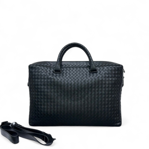Bottega Veneta Intrecciato Briefcase Large Calfskin Intrecciato Black