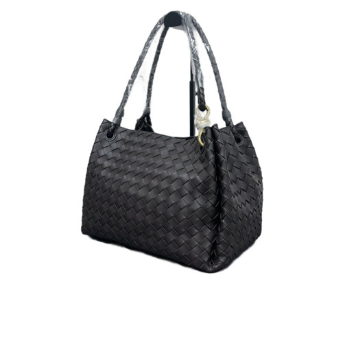 Bottega Veneta Tote Bag Calfskin Intrecciato Dark Chocolate Brown