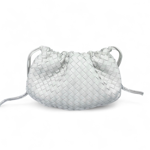 Bottega Veneta Shoulder Bag Calfskin Intrecciato White