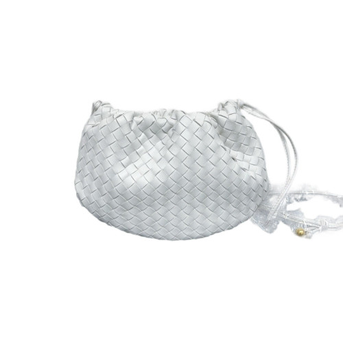 Bottega Veneta Shoulder Bag Calfskin Intrecciato White