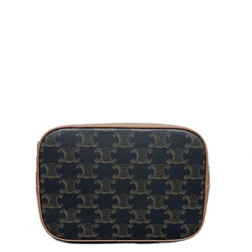 Celine Triomphe Triomphe Bucket Bag Small Triomphe Black Brown