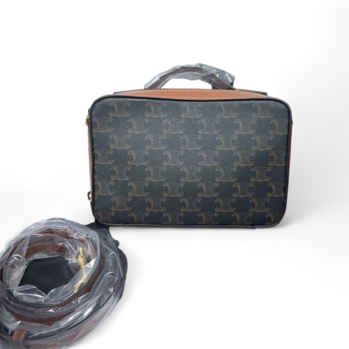 Celine Triomphe Crossbody Bag Triomphe Black Brown