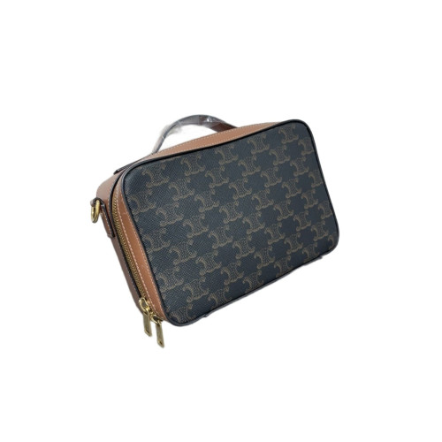 Celine Triomphe Crossbody Bag Triomphe Black Brown